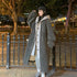 FRAUEN OVERSIZE WINTERJACKE MIT KAPUZE UND KNOPFLEISTE